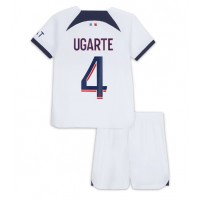 Stroje piłkarskie Paris Saint-Germain Manuel Ugarte #4 Koszulka Wyjazdowej dla dzieci 2023-24 Krótki Rękaw (+ szorty)